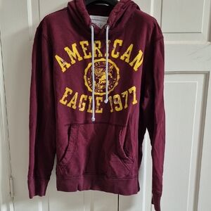 American Eagle Outfitters Men's Maroon Hoodie